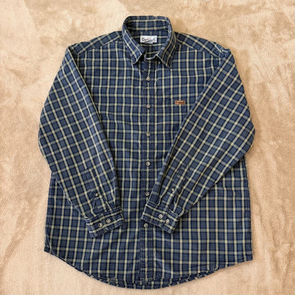 Carhartt Mens Long Sleeve Plaid Button Down Shirt Workwear L Gorpcore Outdoor